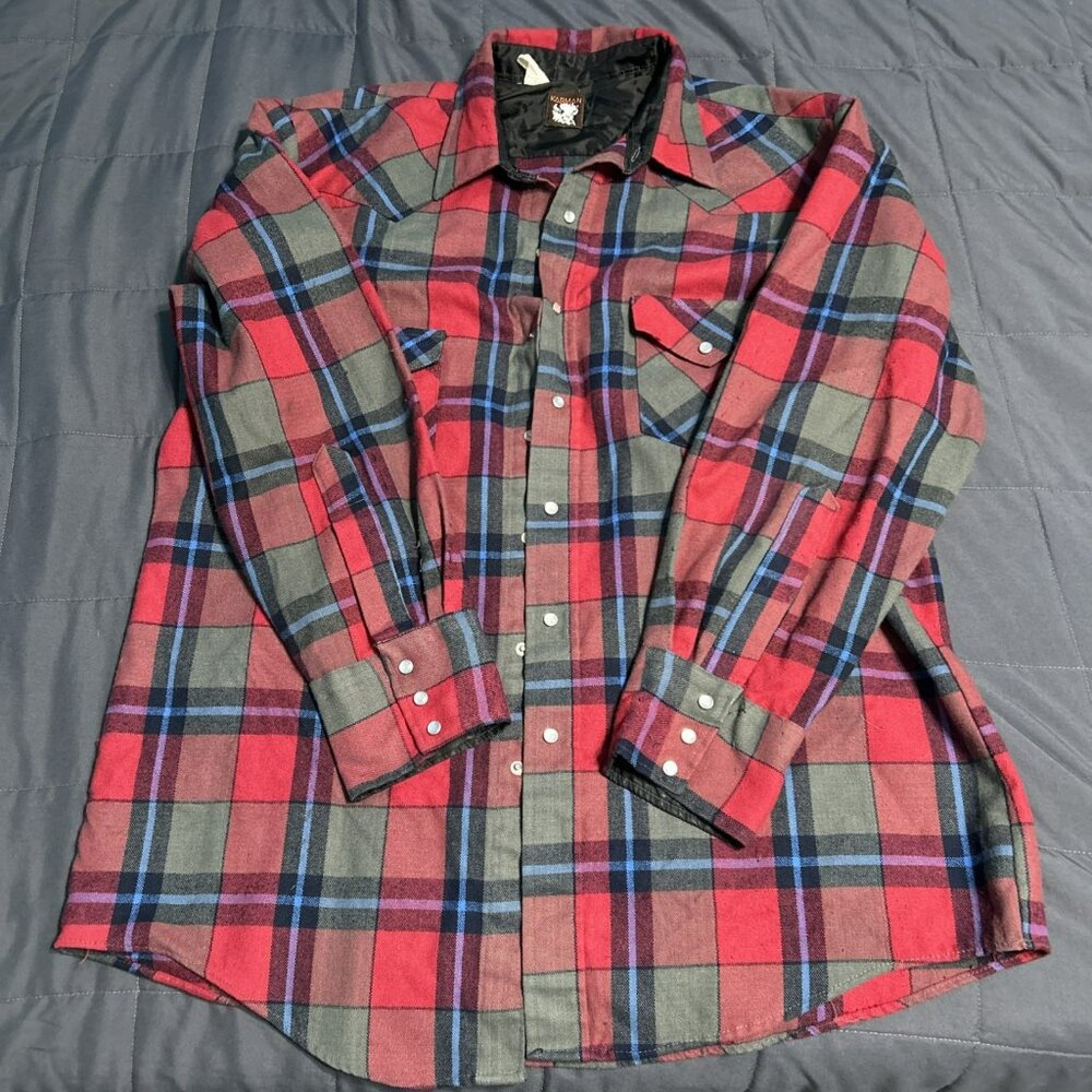 VTG Karman Gold Collection Shirt Men’s  XL Long Sleeve Western Pearl Snap
